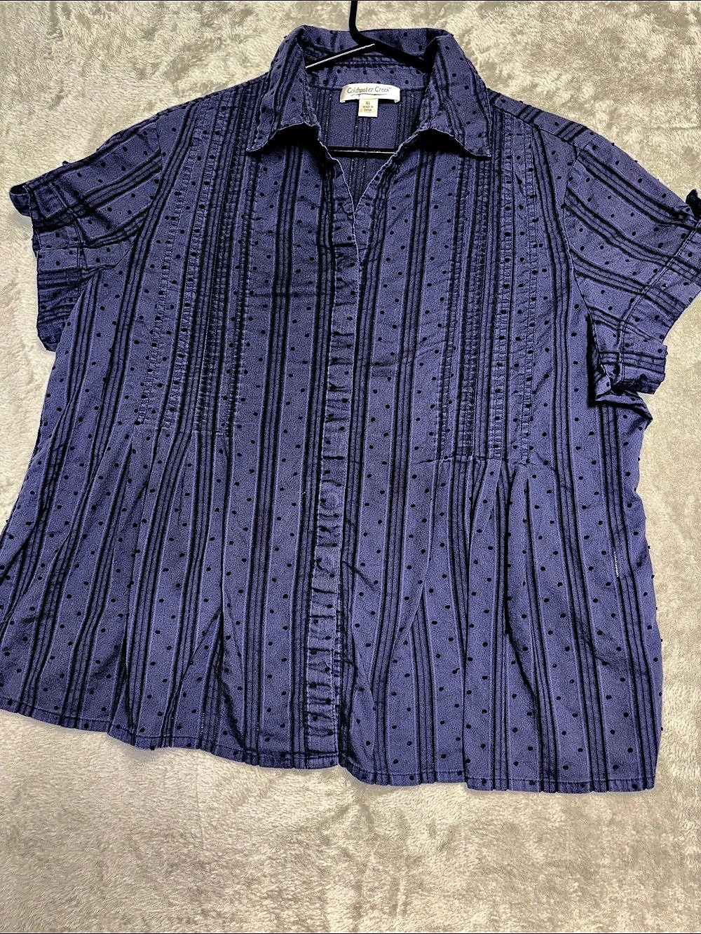 Coldwater Creek Women's Striped Button Down blue XL